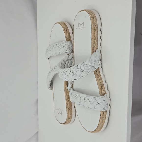 Marc Fisher Jamie Slip On Espadrille Sandal Rounded Toe Braided Straps Size 10 - Picture 4 of 11